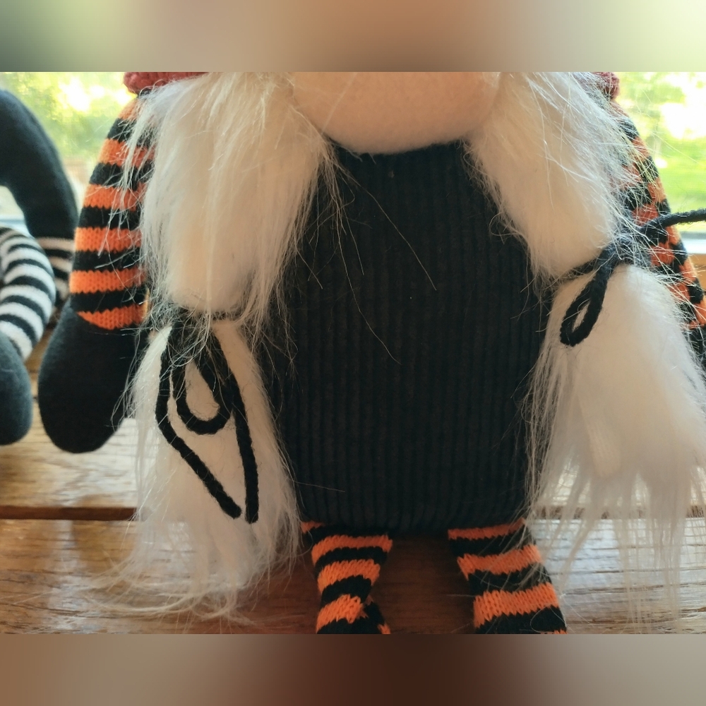 Transpac Imports Halloween Fabric Gnome Self Sitter Set of 2 - Picture 5 of 12